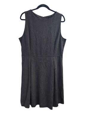 Banana Republic Charcoal Textured  Sleeveless Fit-and-Flare Dress NEW 16 Office